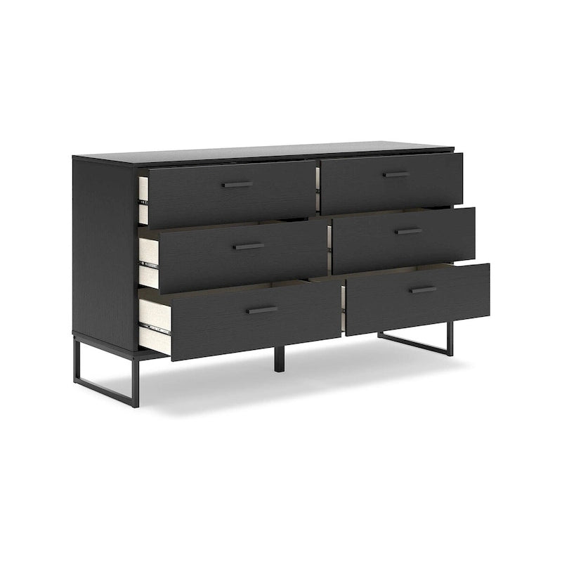 Signature Design by Ashley Socalle Black Panel Headboard with Dresser and Nightstand