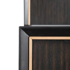 Panel Bed with Gold Accent Trim - Espresso - Queen/King
