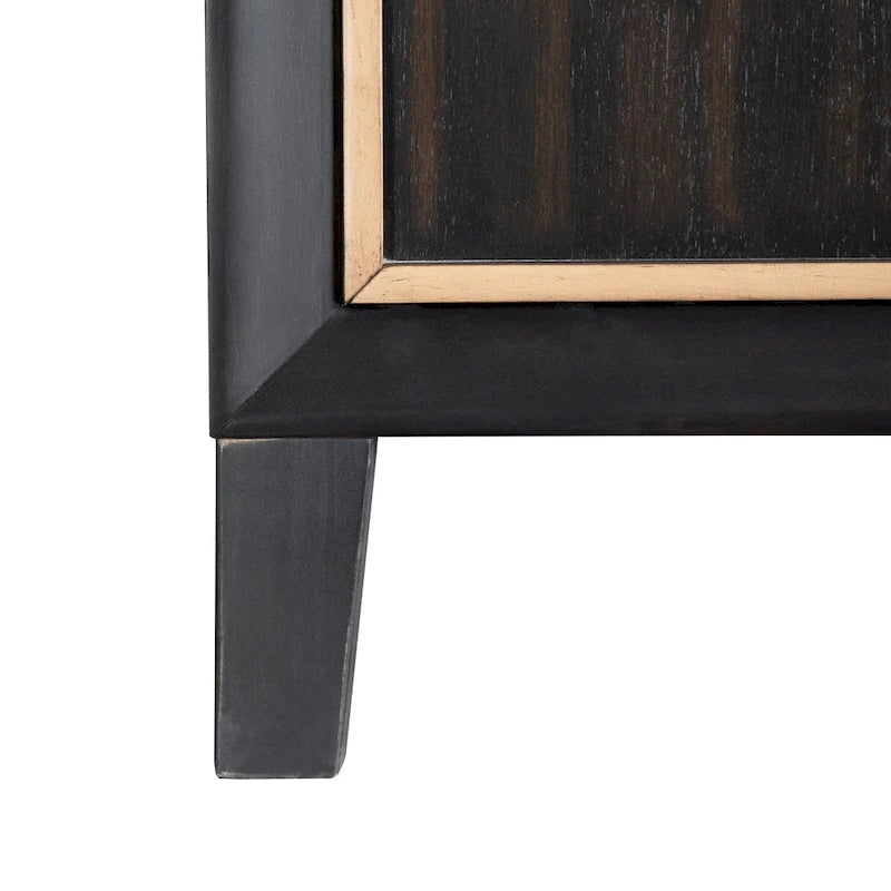 Panel Bed with Gold Accent Trim - Espresso - Queen/King