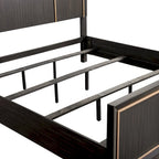 Panel Bed with Gold Accent Trim - Espresso - Queen/King
