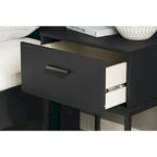 Signature Design by Ashley Socalle Black Panel Headboard with 2 Nightstands