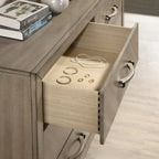 Roundhill Furniture Arena Contemporary Wood Bedroom Set: Panel Bed, Dresser, Mirror, Nightstand, Chest in Antique Gray