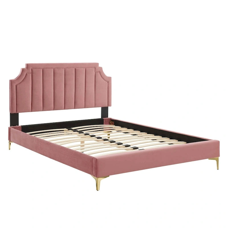 Sienna Performance Velvet Twin Platform Bed