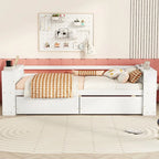 Twin Size Daybed with Shelves and Drawers