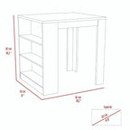 Elkins 3-Drawer Kitchen Island White and Pine