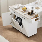 Kitchen Island with Trash Can Storage Cabinet by