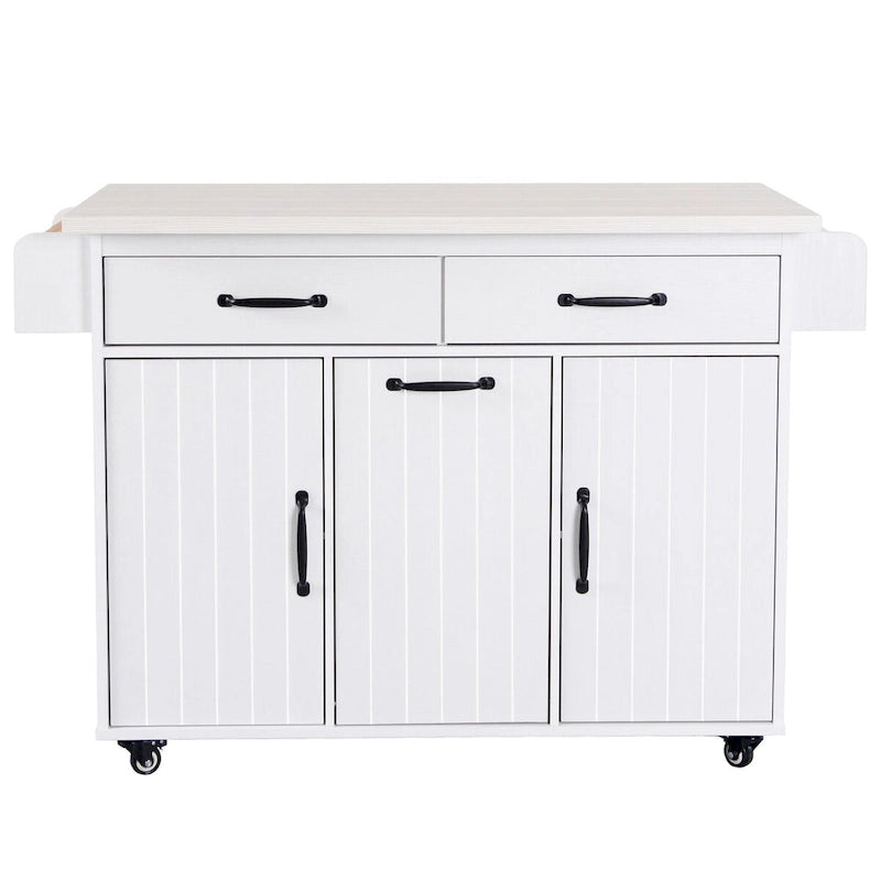 Kitchen Island with Trash Can Storage Cabinet by