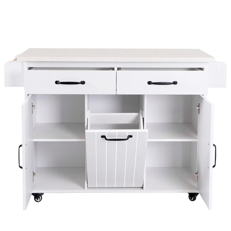 Kitchen Island with Trash Can Storage Cabinet by