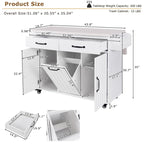 Kitchen Island with Trash Can Storage Cabinet by