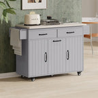 Kitchen Island with Trash Can Storage Cabinet by
