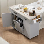 Kitchen Island with Trash Can Storage Cabinet by