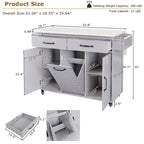 Kitchen Island with Trash Can Storage Cabinet by
