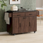 Kitchen Island with Trash Can Storage Cabinet by