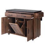 Kitchen Island with Trash Can Storage Cabinet by