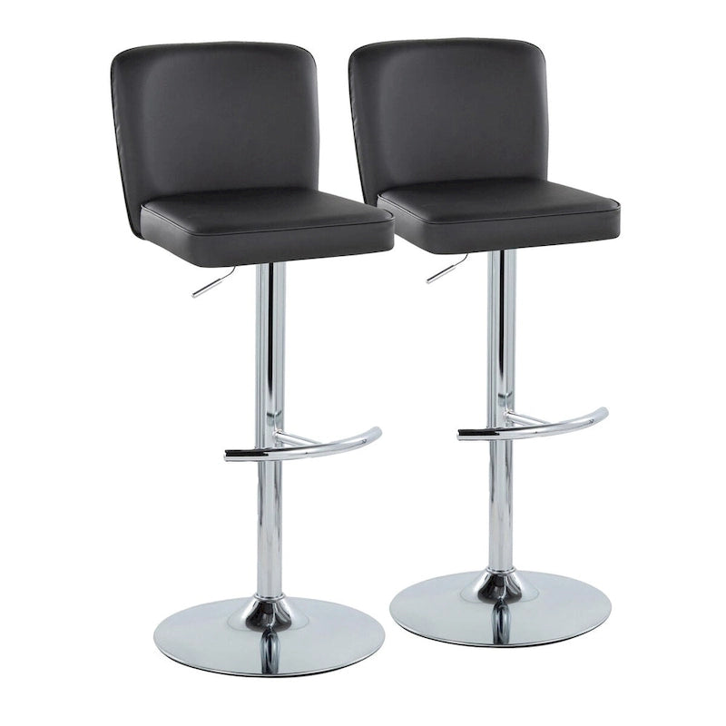 Porch & Den Holden Adjustable Bar Stool with Rounded T Footrest (Set of 2)