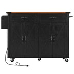 53.5 Farmhouse Kitchen Island with Power Outlet