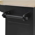 53.9 Width Rolling Kitchen Island with Drop Leaf and 3 Tier Pull Out Cabinet