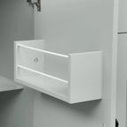 53.9 Width Rolling Kitchen Island with Drop Leaf and 3 Tier Pull Out Cabinet