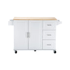 Mobile Kitehcn Island with Extensible Table Top and Adjustable Shelf