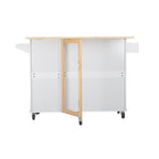 Mobile Kitehcn Island with Extensible Table Top and Adjustable Shelf