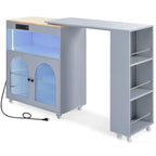 Kitchen Island Cart with Extended Table and Power Outlets