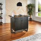 Oyala Black Finish 2-door Kitchen Island with Power and USB outlets by 