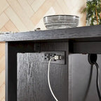 Oyala Black Finish 2-door Kitchen Island with Power and USB outlets by