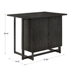 Oyala Black Finish 2-door Kitchen Island with Power and USB outlets by