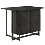 Oyala Black Finish 2-door Kitchen Island with Power and USB outlets by