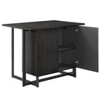 Oyala Black Finish 2-door Kitchen Island with Power and USB outlets by