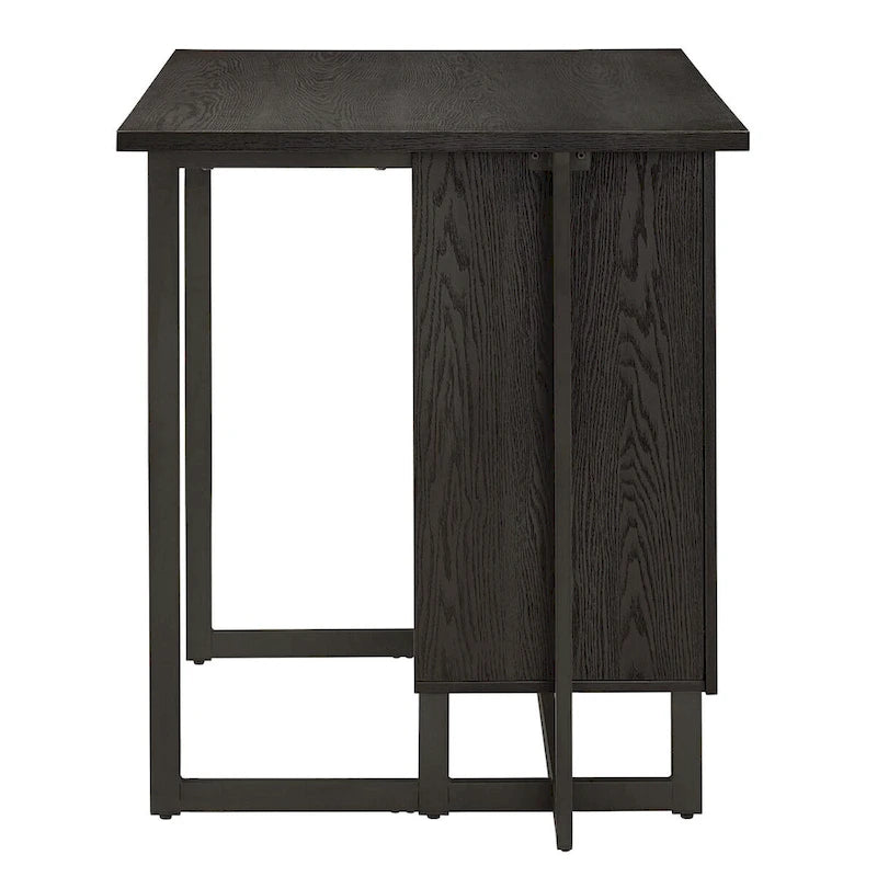 Oyala Black Finish 2-door Kitchen Island with Power and USB outlets by