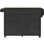 8 Drawer Rubber Wood Kitchen Island