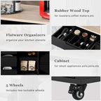 8 Drawer Rubber Wood Kitchen Island