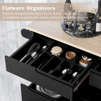 8 Drawer Rubber Wood Kitchen Island