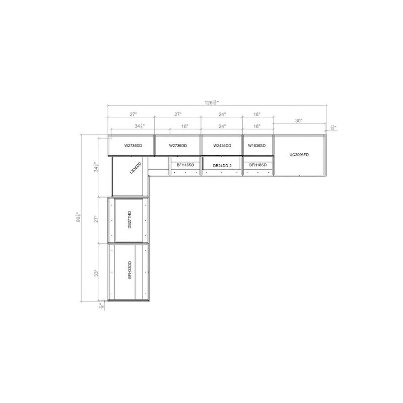 Kitchen Harmony Collection Natural Teak & Black Color Base Size 8x10Ft Wide - 126x96