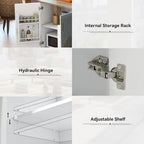 Retro MDF Kitchen Island on Wheels with Drop Leaf and Towel Rack