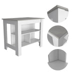 Rockaway 3-Shelf Kitchen Island White and Onix