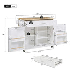 Rolling Kitchen Cart with Adjustable Shelf Tower Rack and Rubber Top - N/A