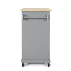 Contemporary Wood Kitchen Cart with Wheels Storage and Wheels by