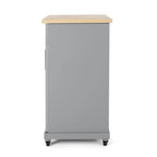 Contemporary Wood Kitchen Cart with Wheels Storage and Wheels by