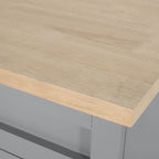 Contemporary Wood Kitchen Cart with Wheels Storage and Wheels by