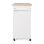 Contemporary Wood Kitchen Cart with Wheels Storage and Wheels by