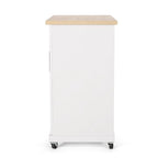 Contemporary Wood Kitchen Cart with Wheels Storage and Wheels by