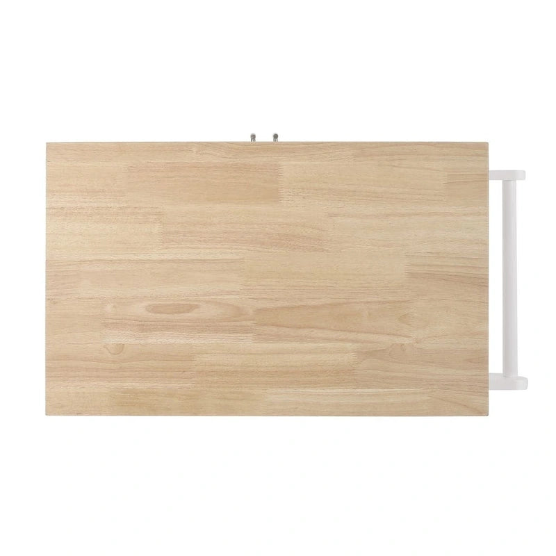 Contemporary Wood Kitchen Cart with Wheels Storage and Wheels by