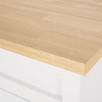 Contemporary Wood Kitchen Cart with Wheels Storage and Wheels by