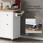 Rolling Kitchen Cart with Internal Storage Rack and Pull Out Cabinet - N/A