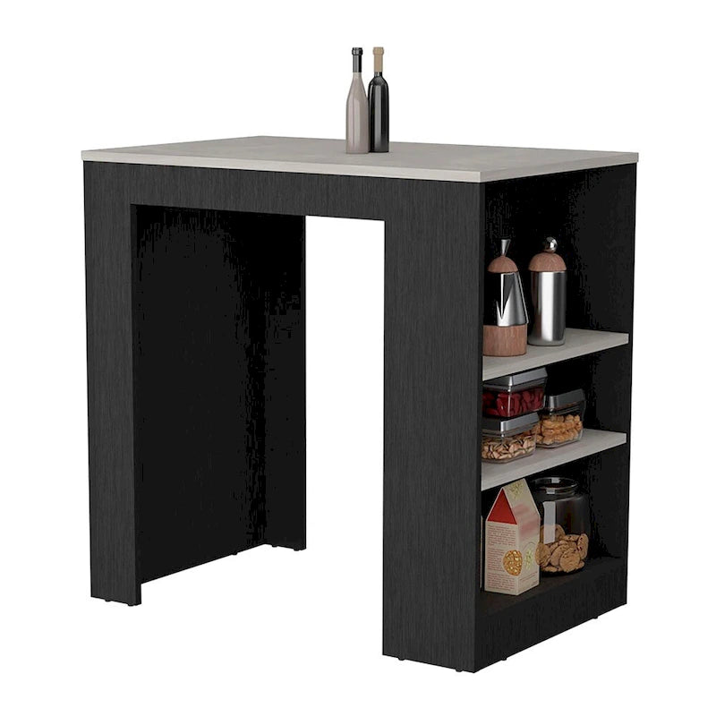 Kitchen Island with 3-Side Shelves for Dining Room.