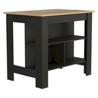 40.5 in. W Wood Kitchen Island Dining Table with 3 Shelves
