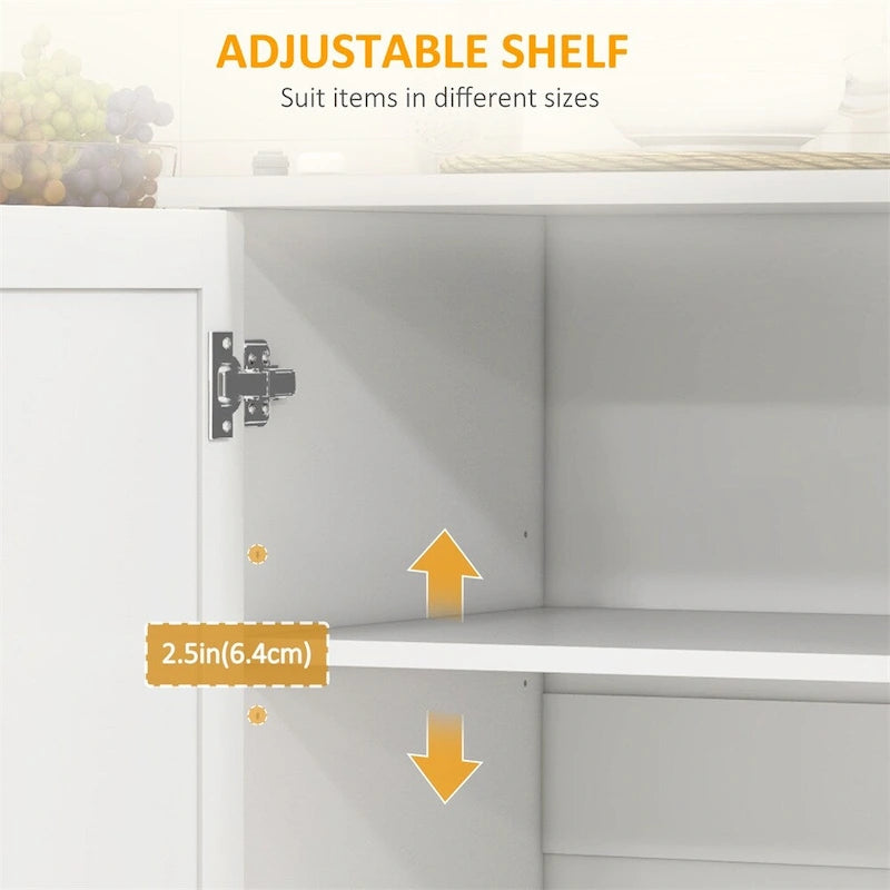Kitchen Island with Storage,Rolling Kitchen Island on Wheels w/Drawer