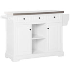 Rolling Kitchen Island with Storage, Stainless Steel Top, Spice Rack